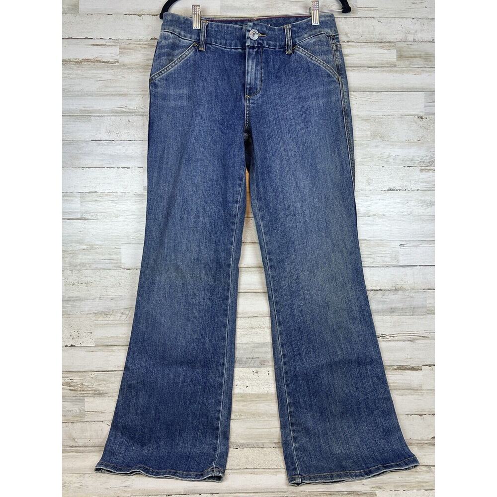 Tommy Hilfiger Jeans Women Size 6 2005 Flared Leg Leather Patch Stitched Pocket